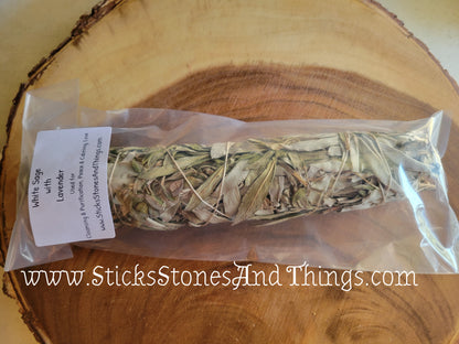 White Sage with Lavender Smudge Stick 9-10 inches
