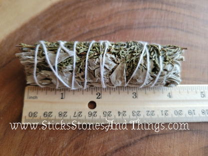 White Sage with Juniper Smudge Stick 4 inches