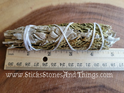 White Sage with Cedar Smudge Stick 4.5-5 inches