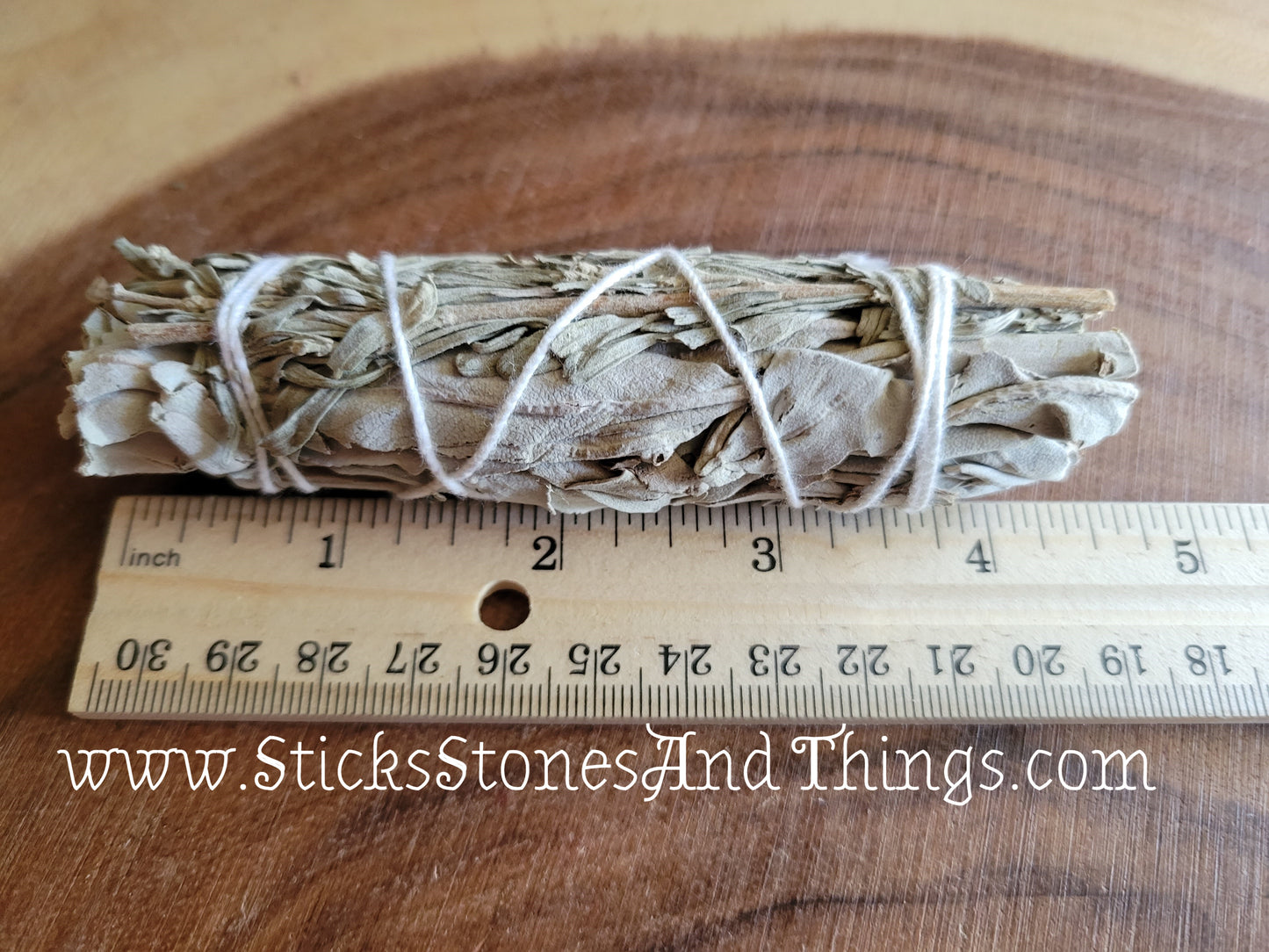 White Sage with Shasta (Blue) Sage Smudge Stick 4.5-5 inches