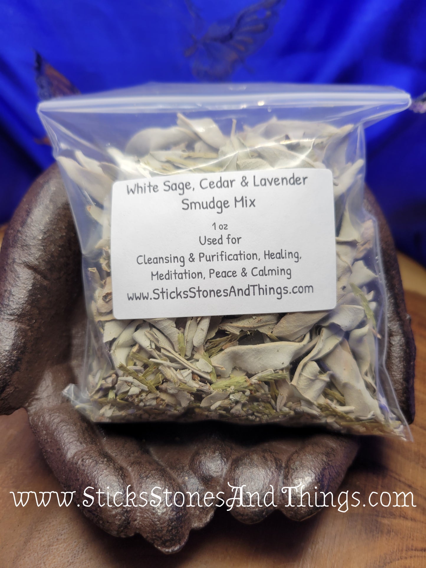 White Sage, Cedar, and Lavender Loose Smudge Blend