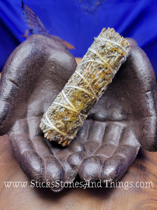 Shasta (Blue) Sage with Copal Resin Smudge Stick 4.5-5 inches