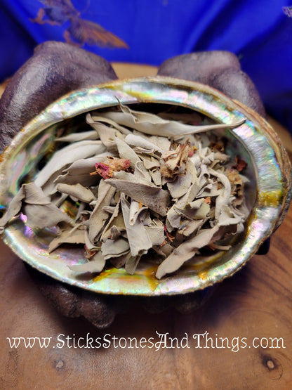 White Sage, Lavender and Rose Loose Smudge Blend