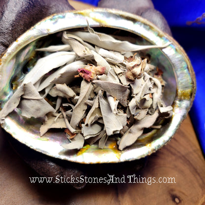 White Sage, Lavender and Rose Loose Smudge Blend