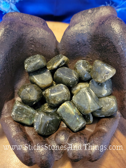 Labradorite (Spectrolite) Tumbled Stones B Grade 1-1.25 inches