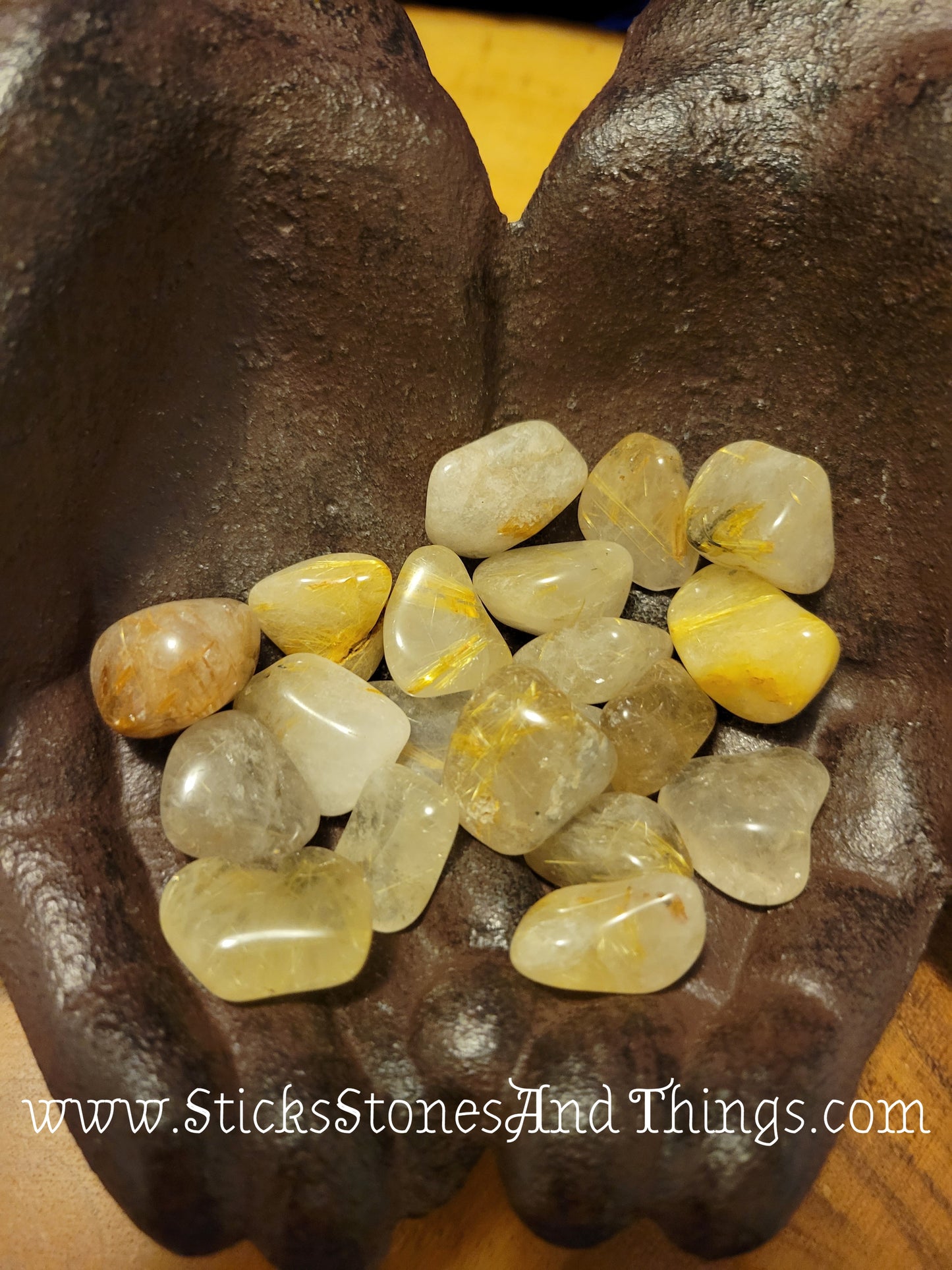 Rutilated Quartz Tumbled Crystals .75 inch