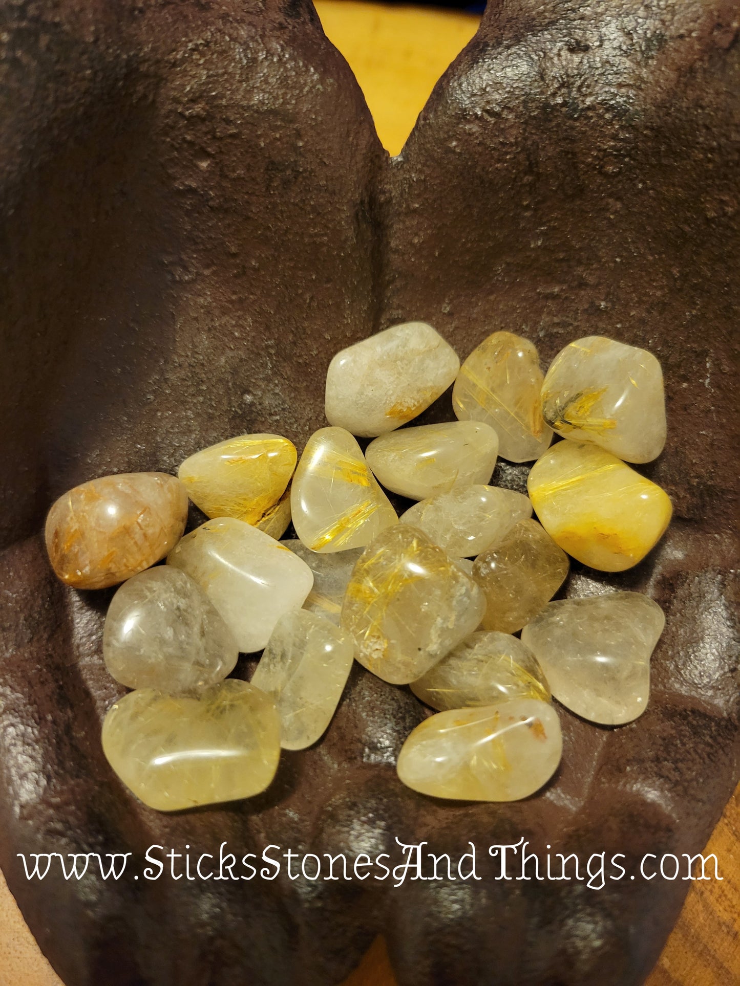 Rutilated Quartz Tumbled Crystals .75 inch