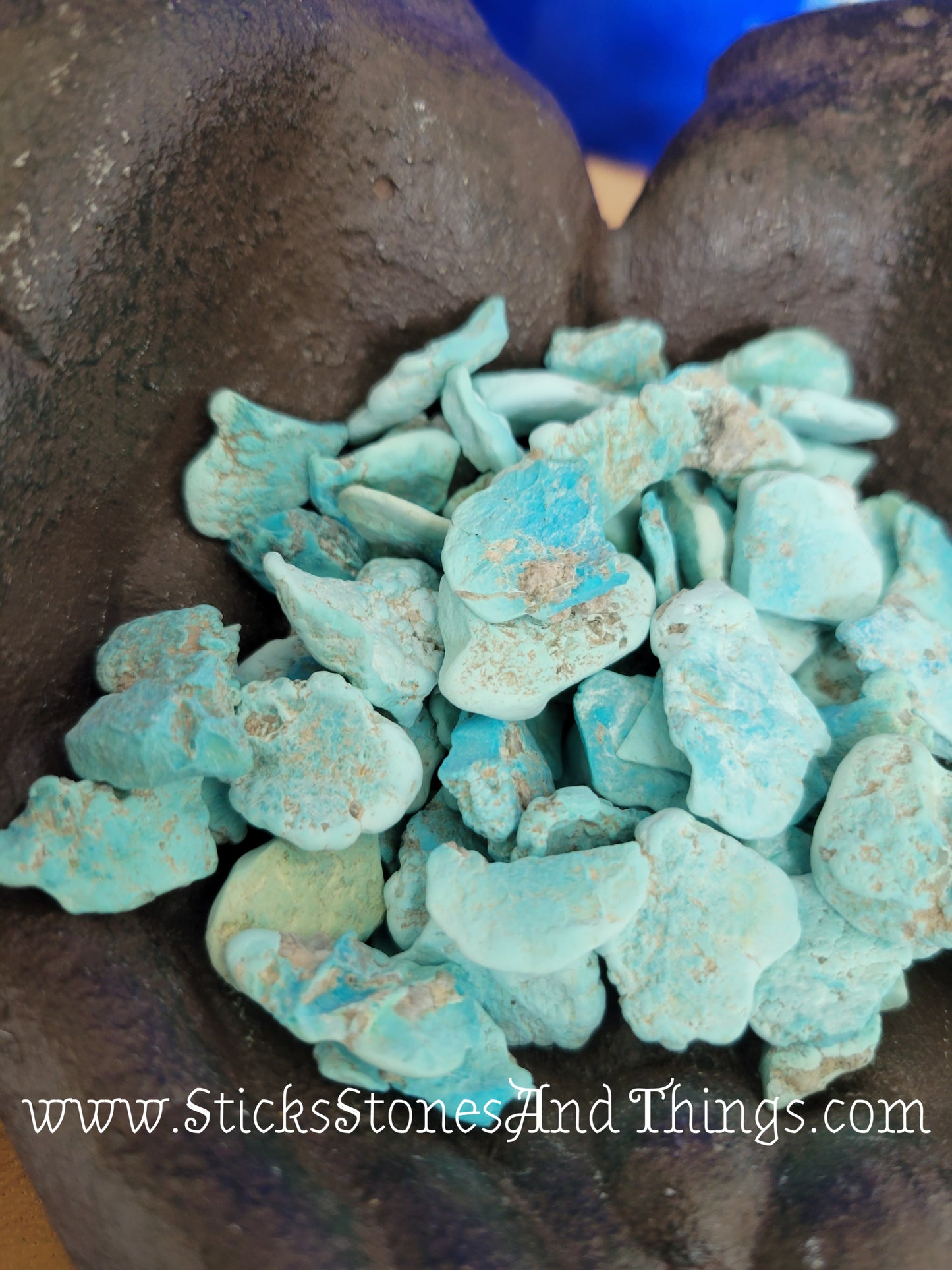 Turquoise from Sleeping Beauty Mine in Az, USA, 100% natural rough .75 inches
