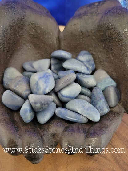 Blue Quartz (Dumortierite) tumbled crystals .75-1 inch