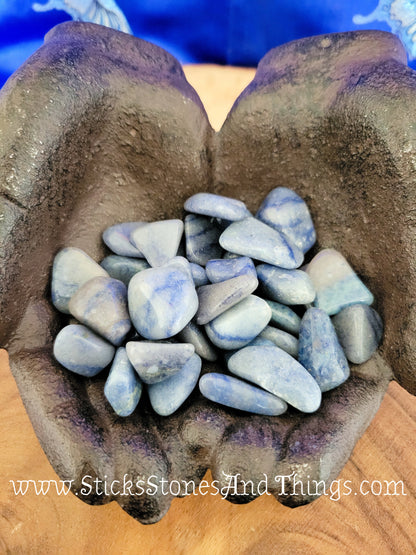 Blue Quartz (Dumortierite) tumbled crystals .75-1 inch