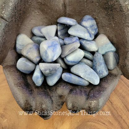 Blue Quartz (Dumortierite) tumbled crystals .75-1 inch