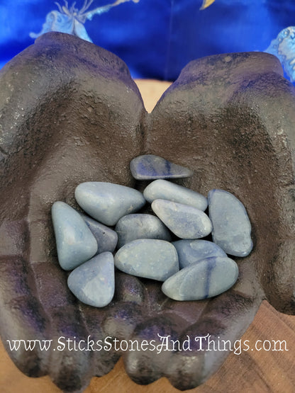 Blue Quartz (Dumortierite) tumbled crystals 1.25 inches