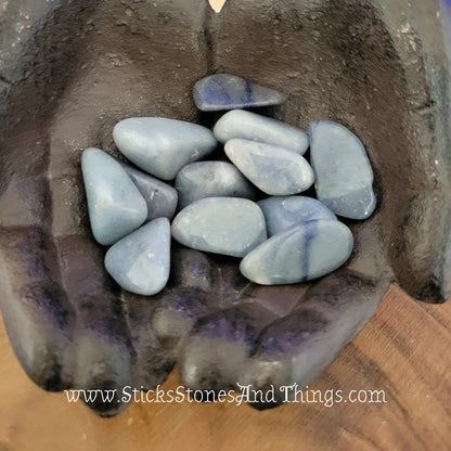 Blue Quartz (Dumortierite) tumbled crystals 1.25 inches