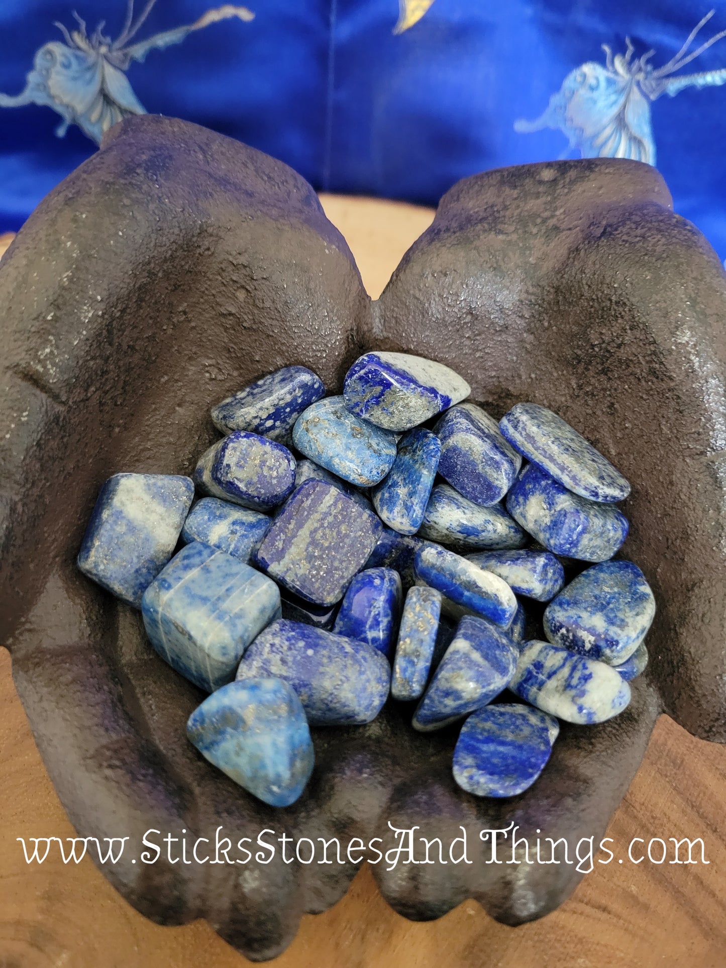 Lapis Lazuli tumbled stone (A-B Grade) .75-1 inch