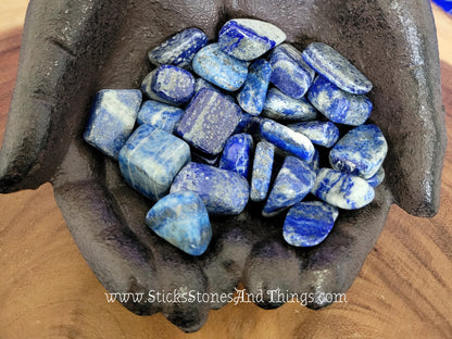 Lapis Lazuli tumbled stone (A-B Grade) .75-1 inch