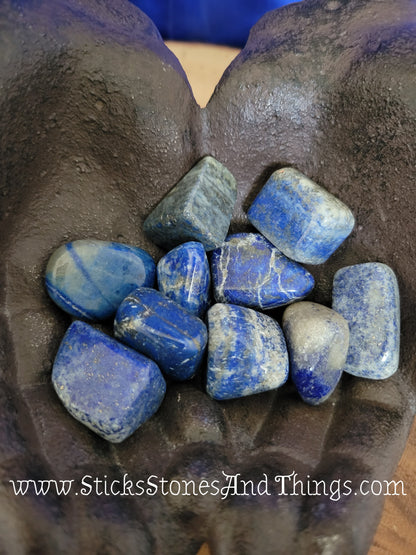 Lapis Lazuli tumbled stone (A-B Grade) 1.25 inches