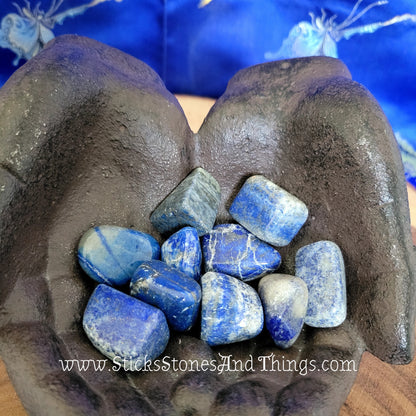 Lapis Lazuli tumbled stone (A-B Grade) 1.25 inches