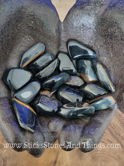 Blue Tiger's Eye Tumbled Stone 1.25 inches