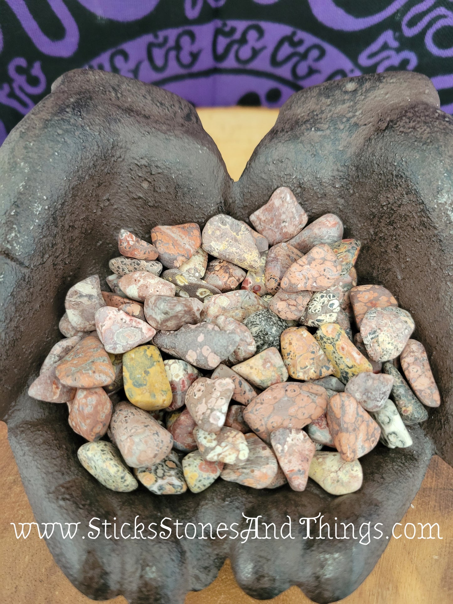 Leopard Skin Jasper tumbled stone .5-.75 inch