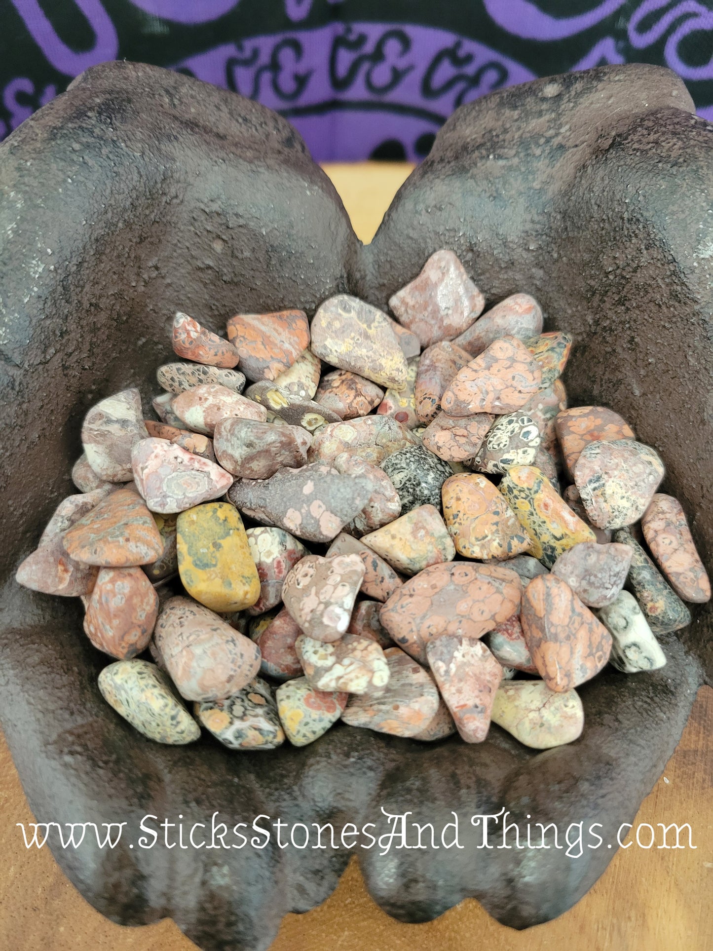 Leopard Skin Jasper tumbled stone .5-.75 inch