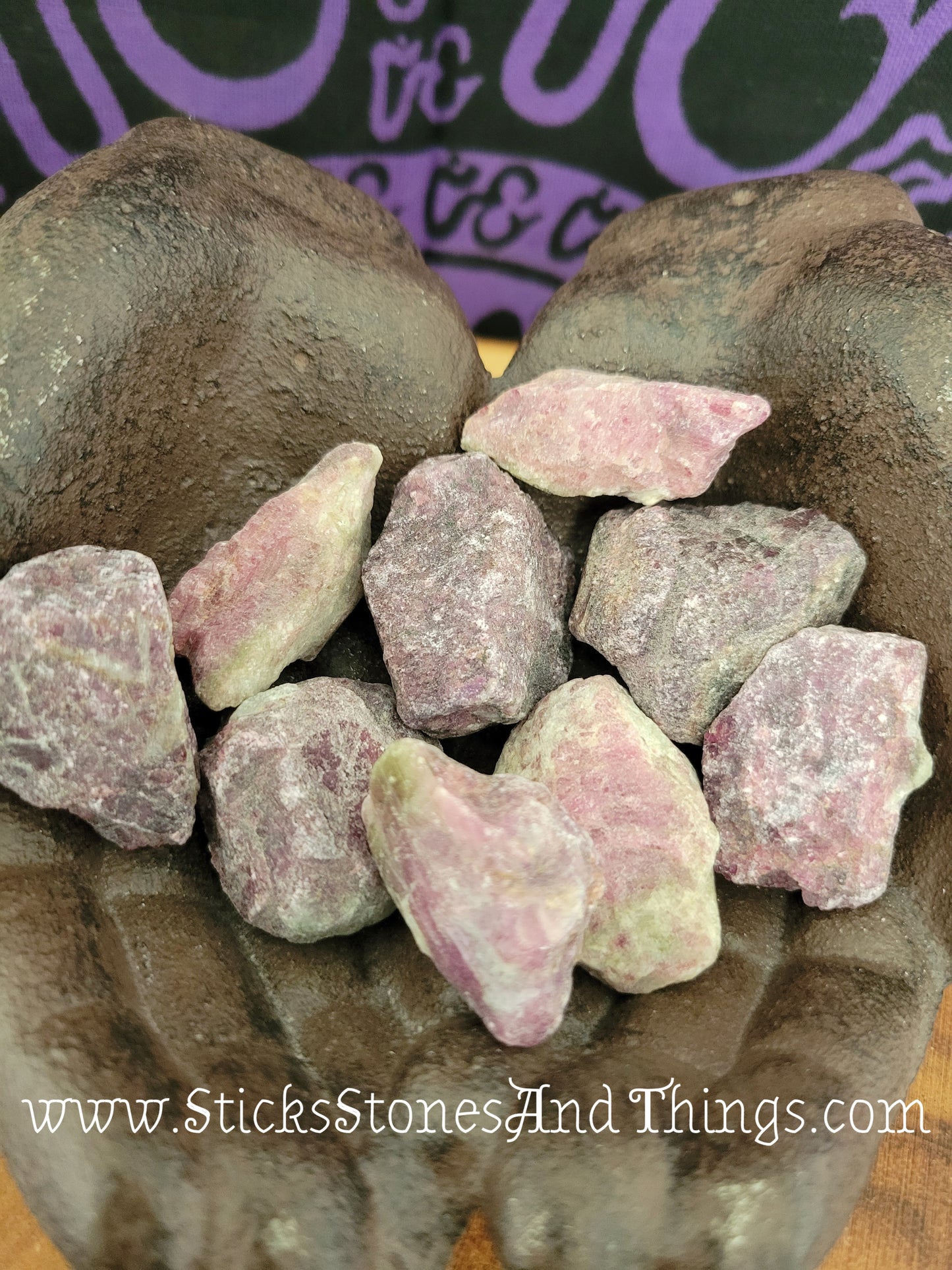 Rubellite with Green Tourmaline rough stone 1.5-1.75 inches