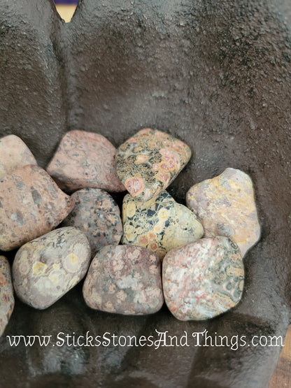 Leopard Skin Jasper tumbled stone 1 inch