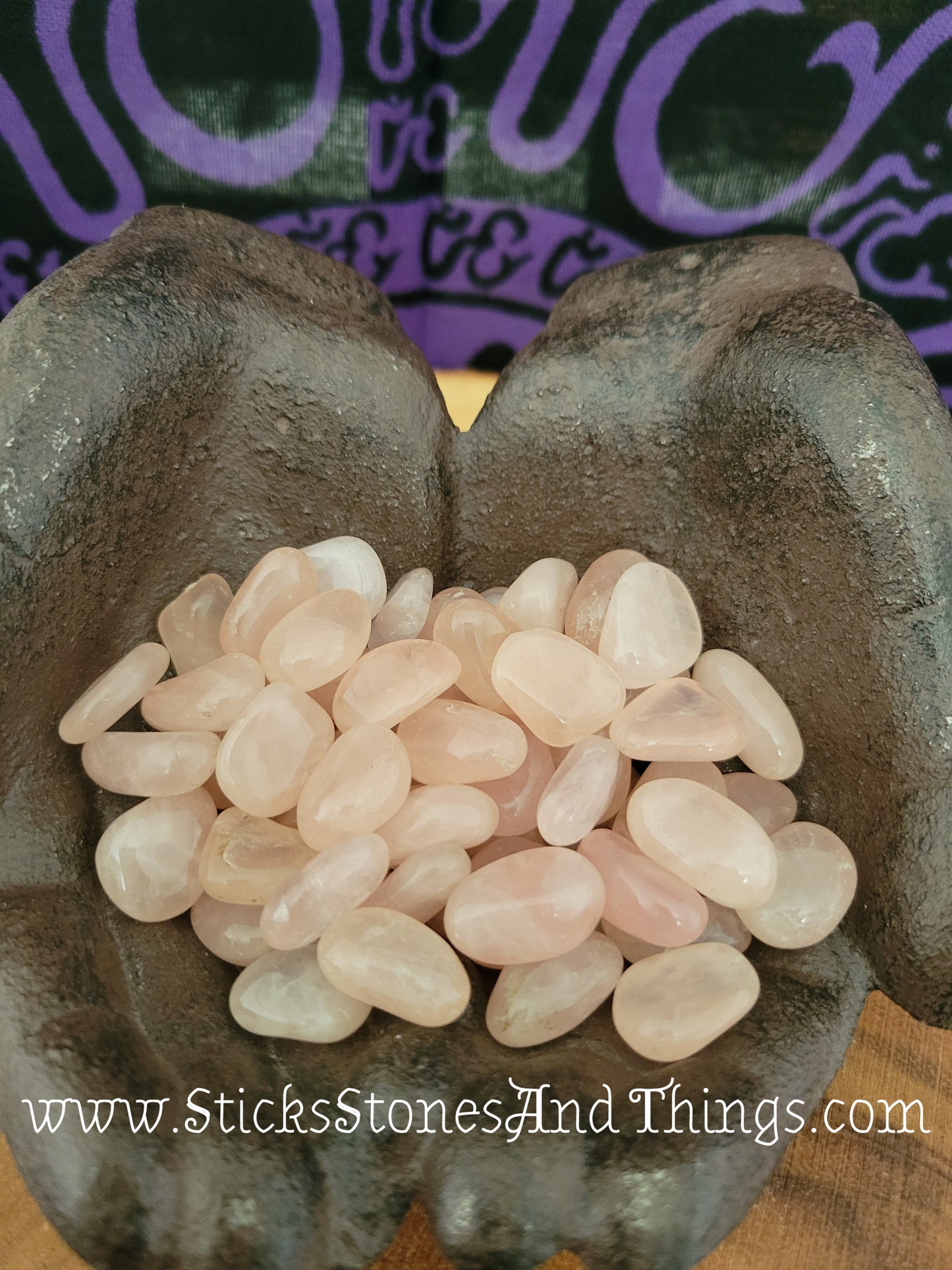 Rose Quartz small mixed grade tumbled stones .75 inch