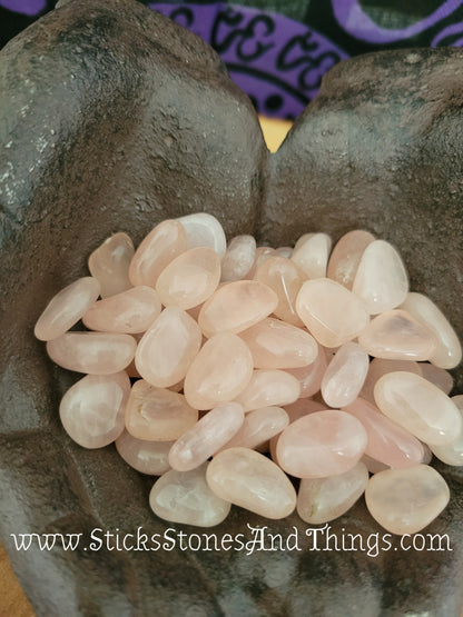 Rose Quartz small mixed grade tumbled stones .75 inch