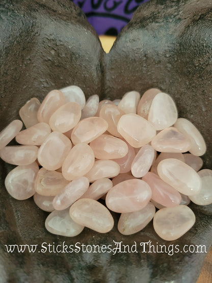 Rose Quartz small mixed grade tumbled stones .75 inch