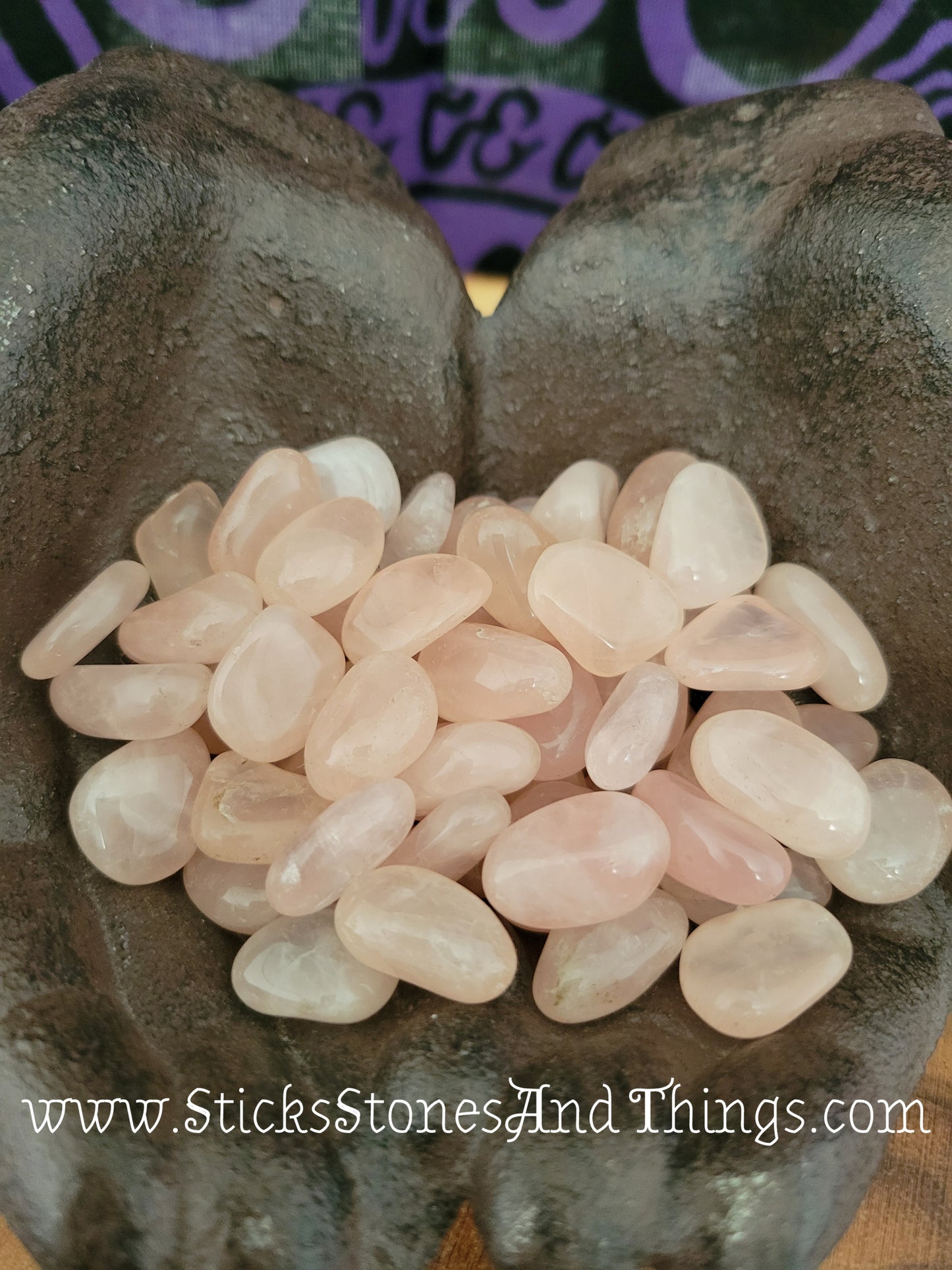 Rose Quartz small mixed grade tumbled stones .75 inch