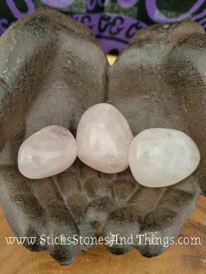 Rose Quartz Chakra Stone, XXL tumbled stones 1.5-1.75 inches