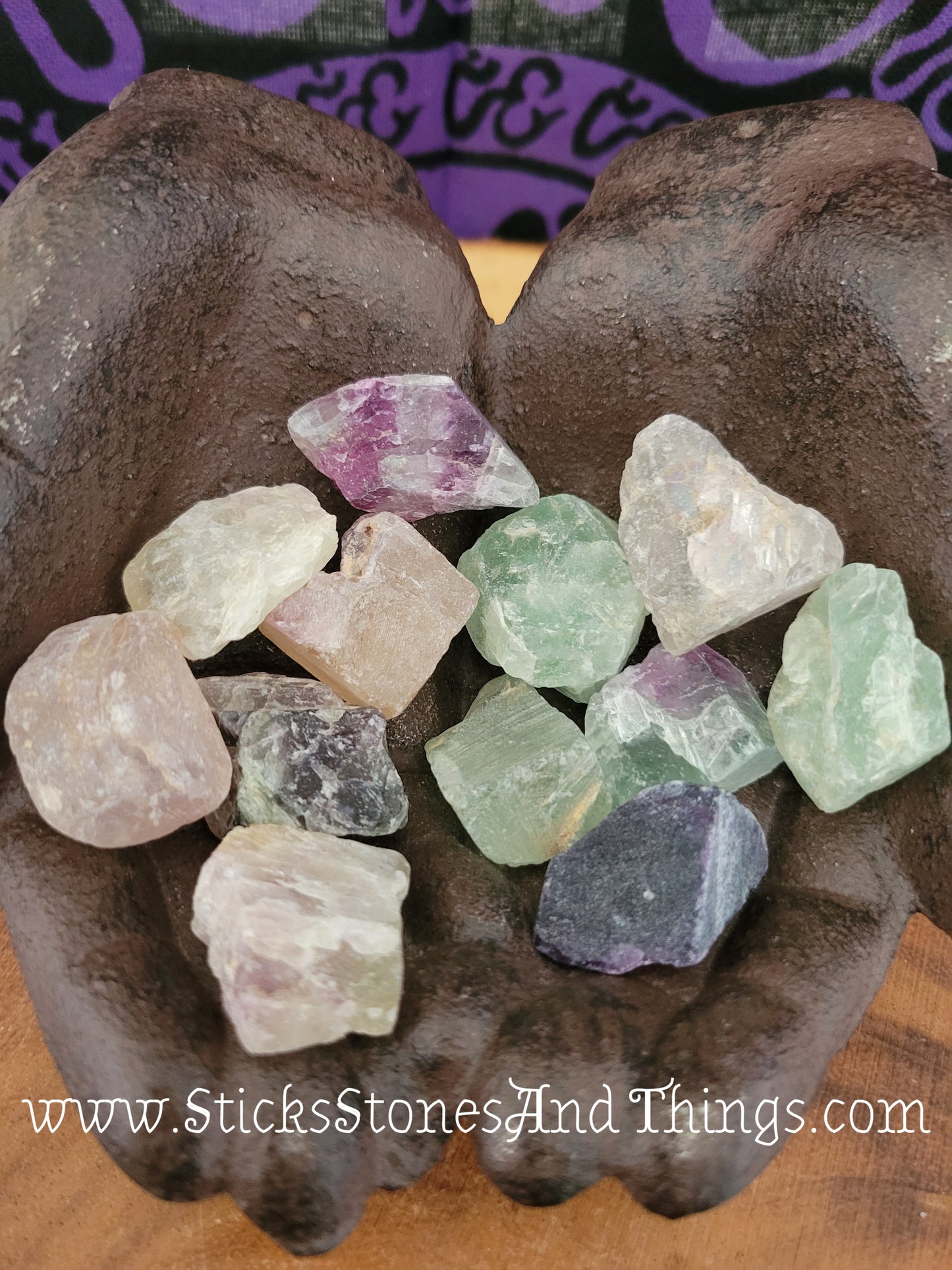 Rainbow Fluorite rough stone 1.25 inches