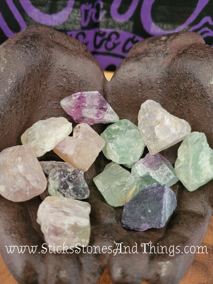 Rainbow Fluorite rough stone 1.25 inches