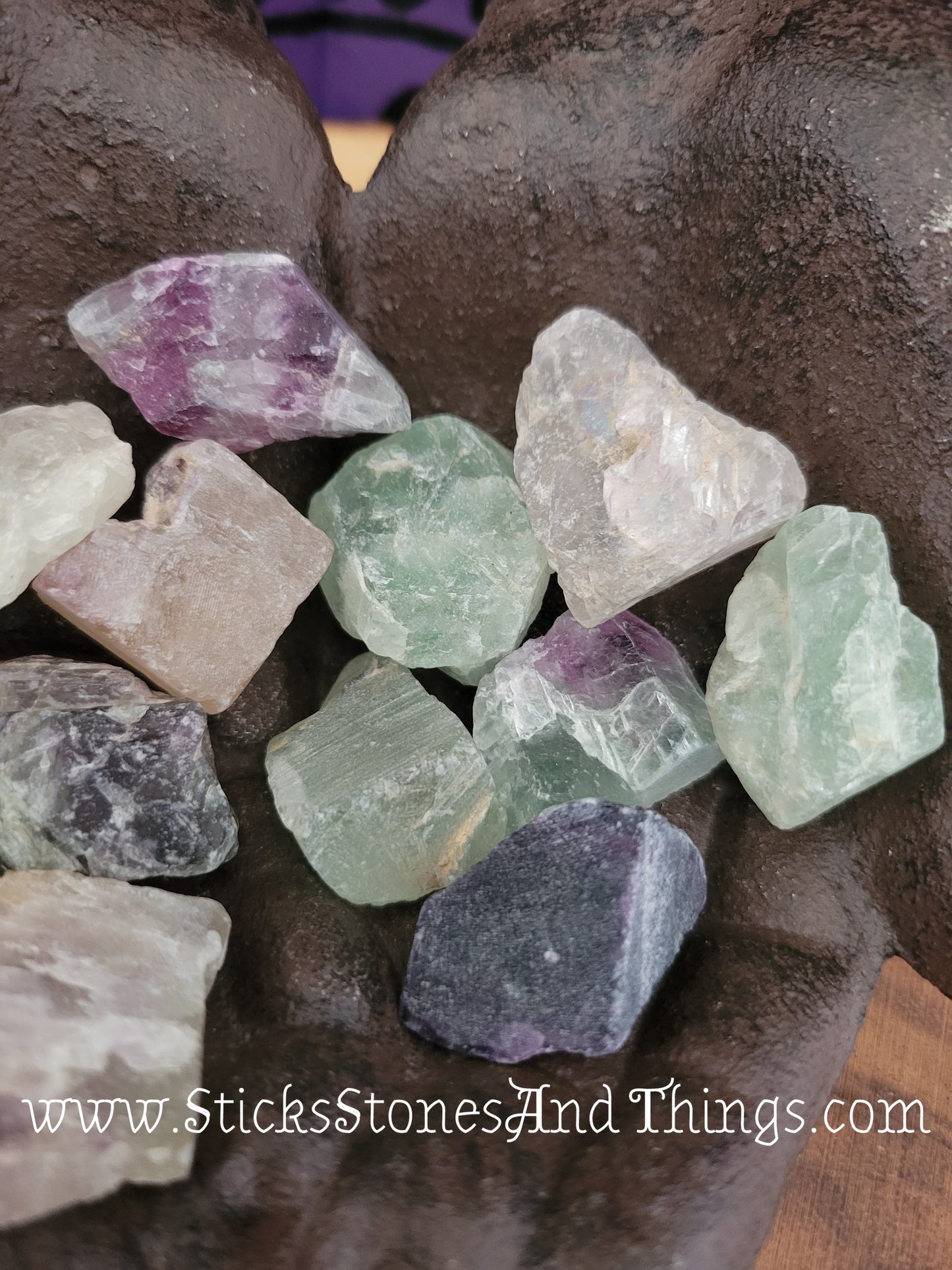 Rainbow Fluorite rough stone 1.25 inches