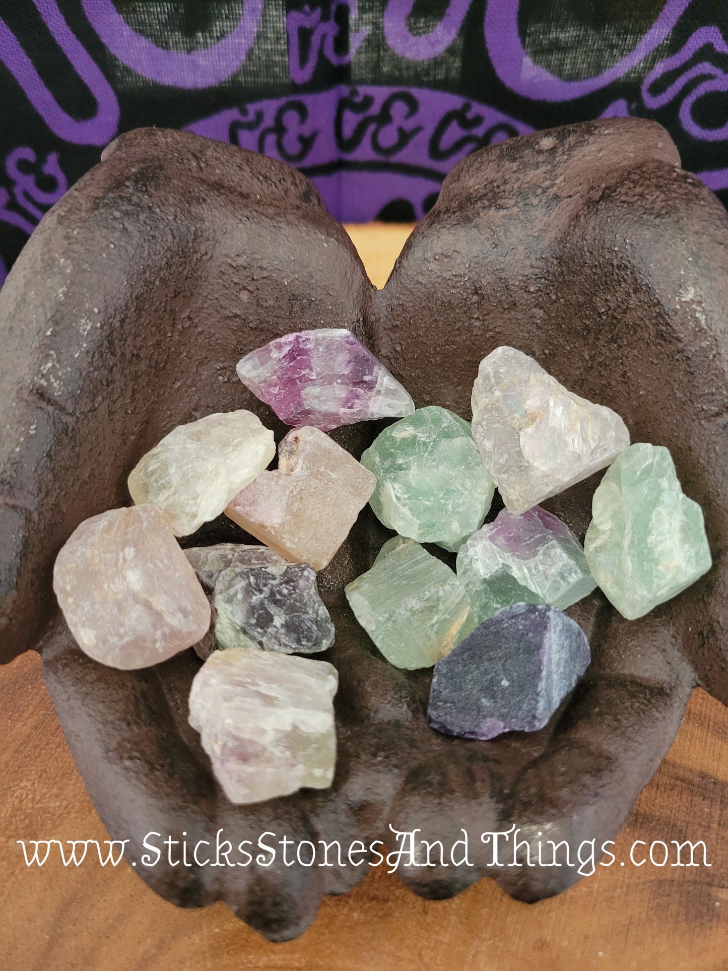 Rainbow Fluorite rough stone 1.25 inches