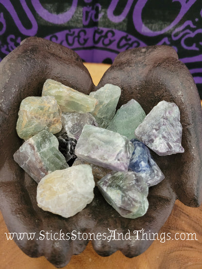 Rainbow Fluorite rough stone 1.5 inches