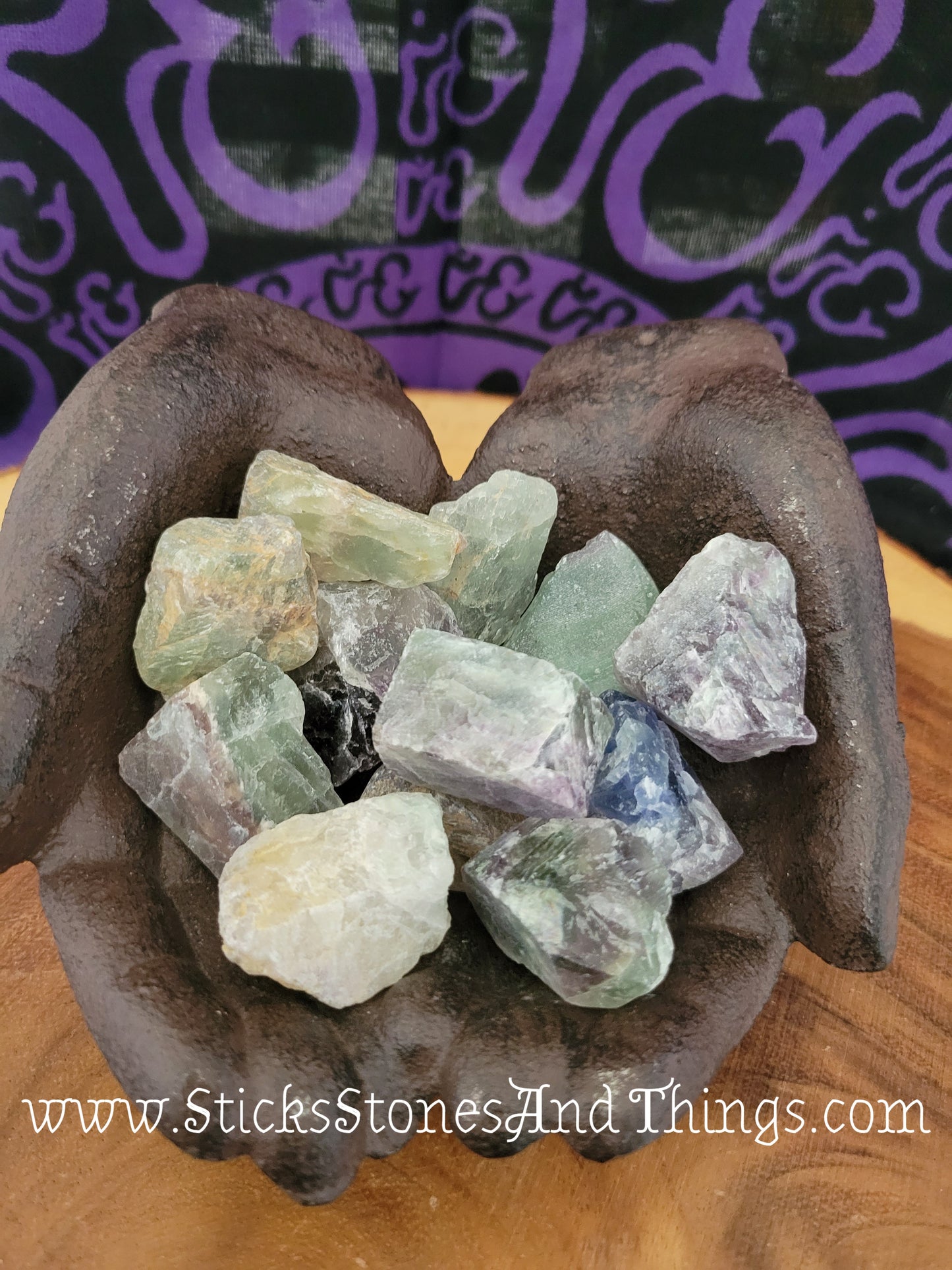 Rainbow Fluorite rough stone 1.5 inches