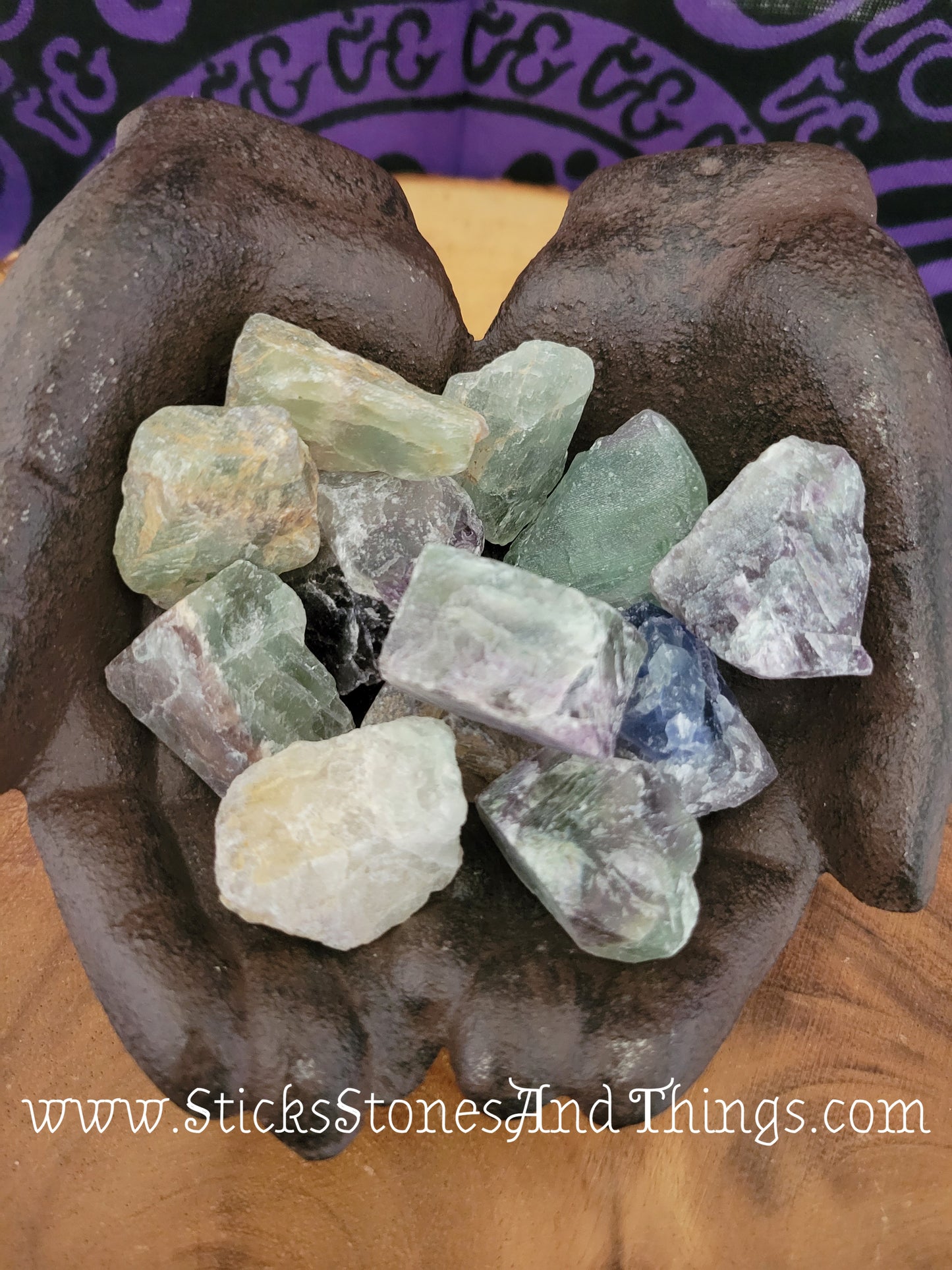 Rainbow Fluorite rough stone 1.5 inches