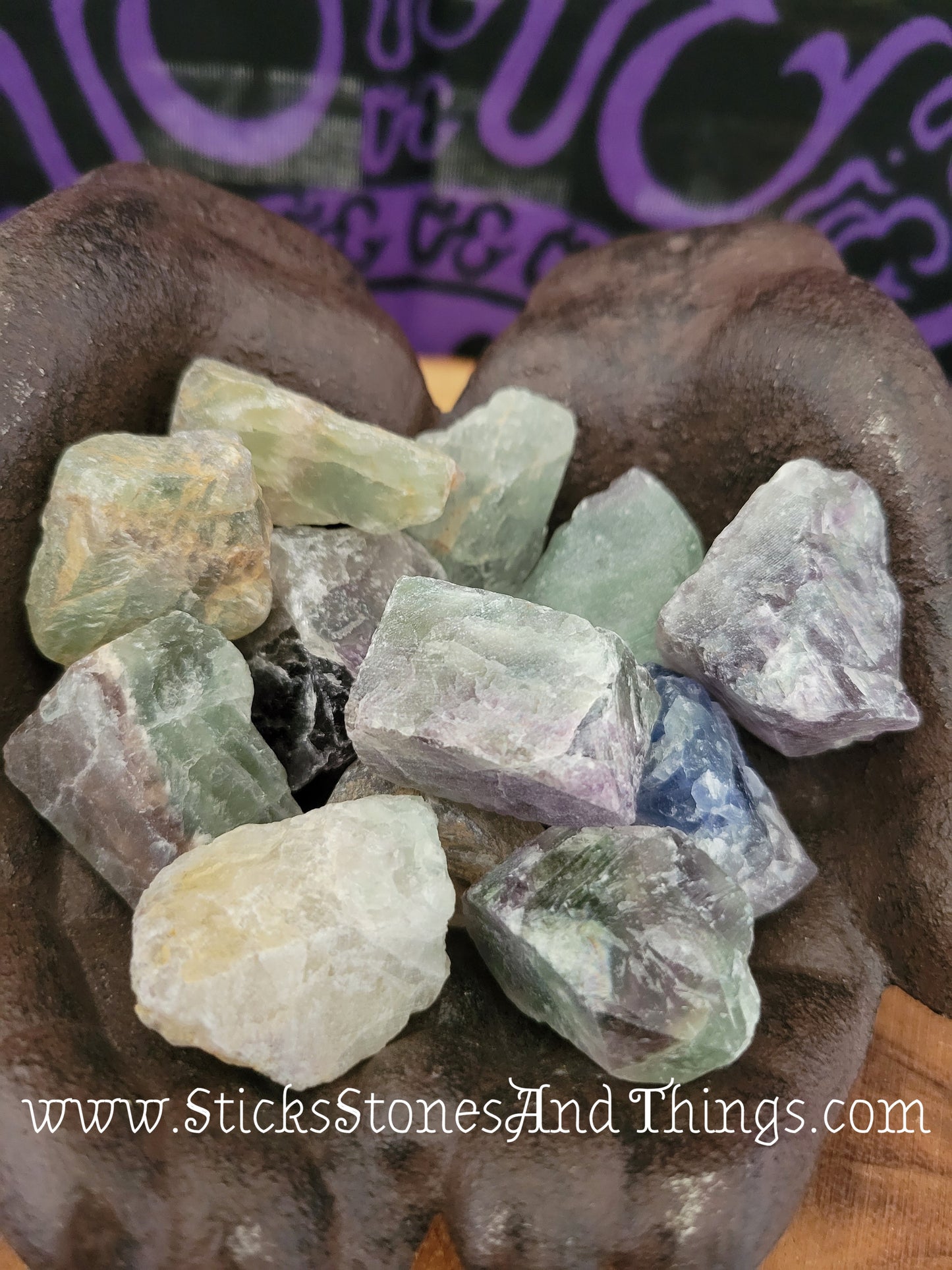 Rainbow Fluorite rough stone 1.5 inches