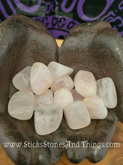 Rose Quartz A grade tumbled stones 1.25 inches