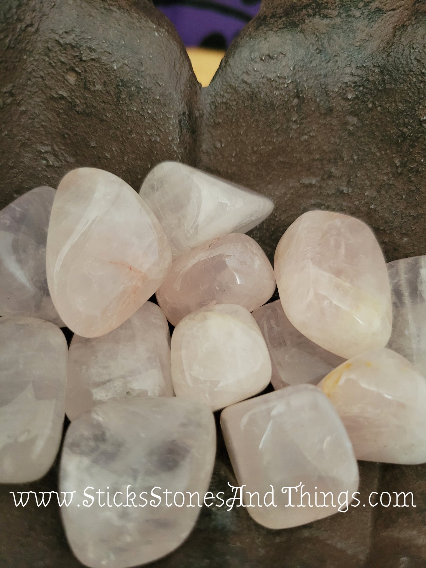 Rose Quartz A grade tumbled stones 1.25 inches