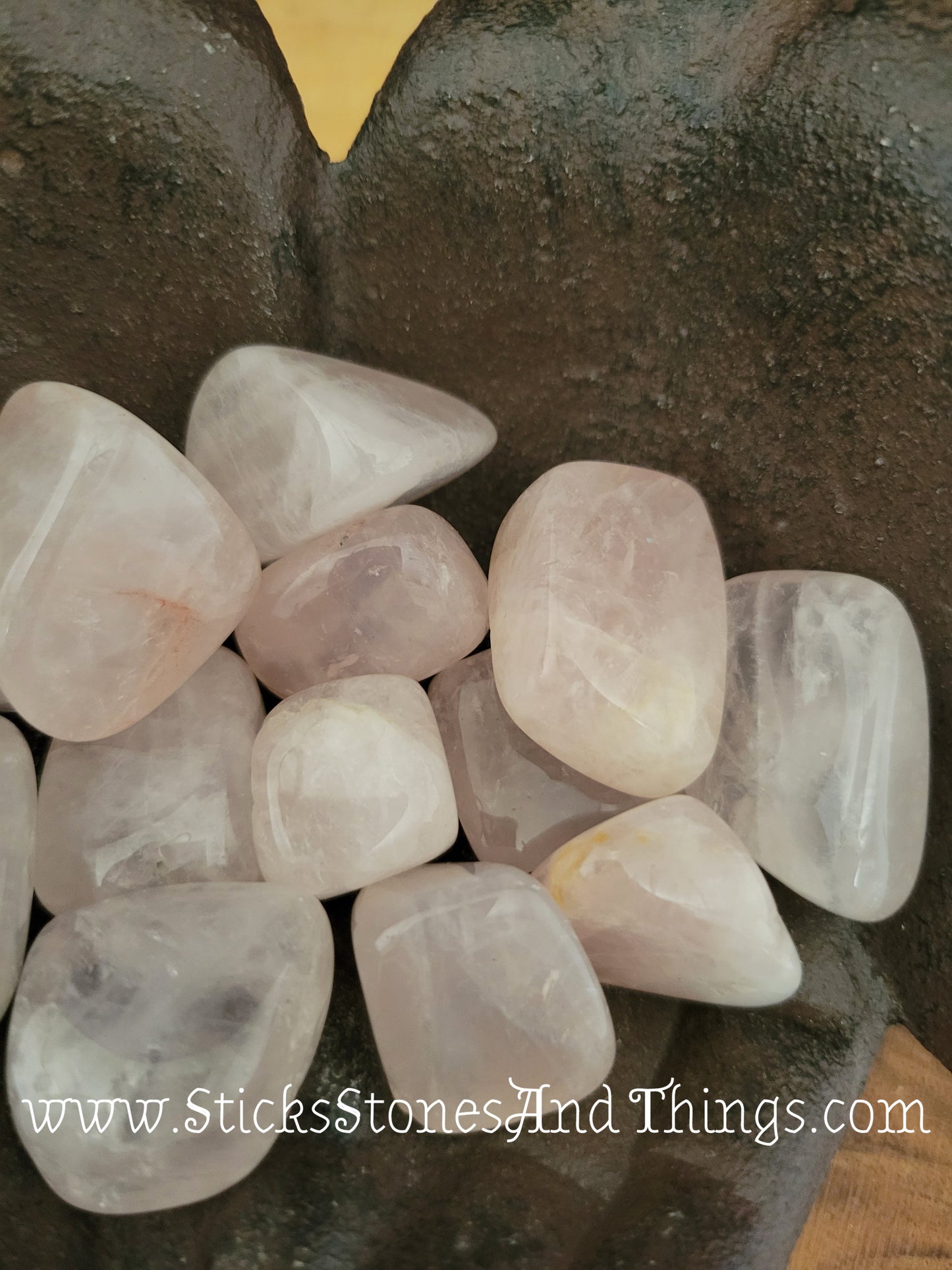 Rose Quartz A grade tumbled stones 1.25 inches