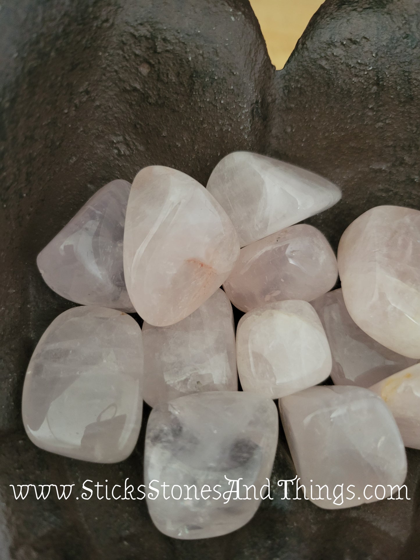 Rose Quartz A grade tumbled stones 1.25 inches