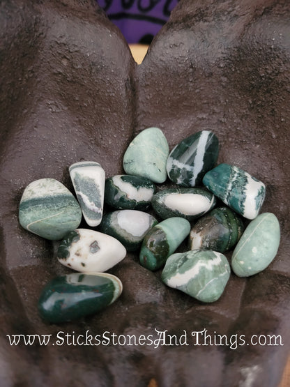 Green Sardonyx tumbled stone .75 inch