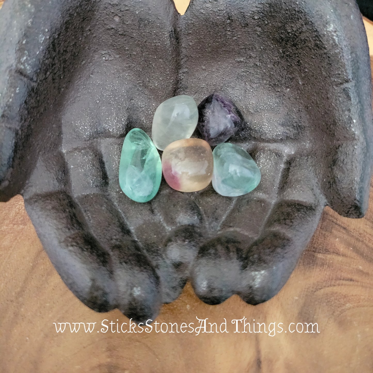 Rainbow Fluorite tumbles stone 1-1.25 inches