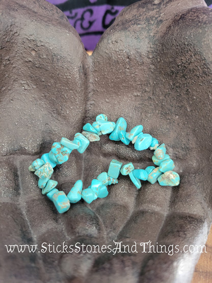 Turquoise Chip Bead Bracelets 7 inches