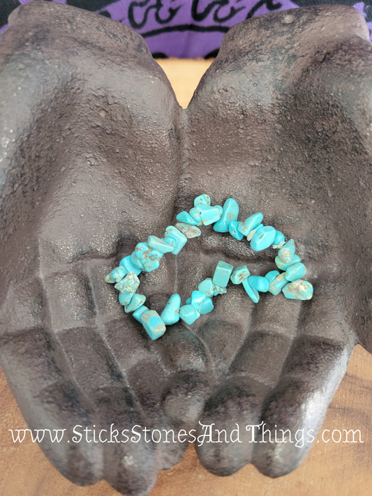 Turquoise Chip Bead Bracelets 7 inches