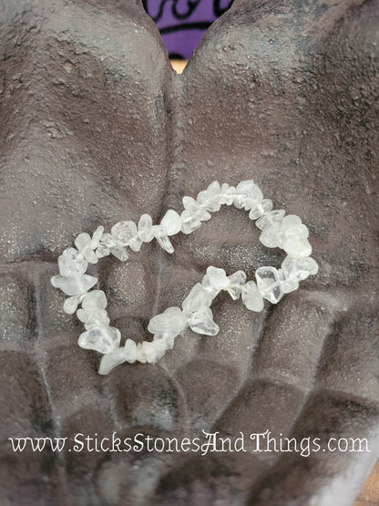 Quartz Crystal Chip Bead Bracelets 7 inches