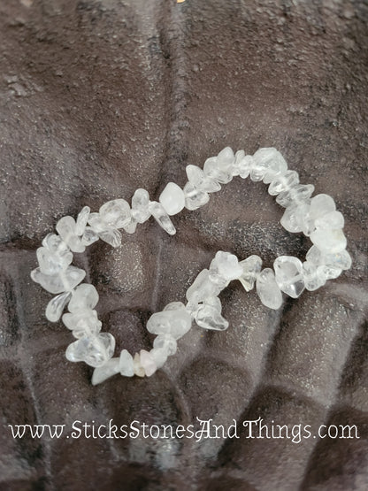 Quartz Crystal Chip Bead Bracelets 7 inches