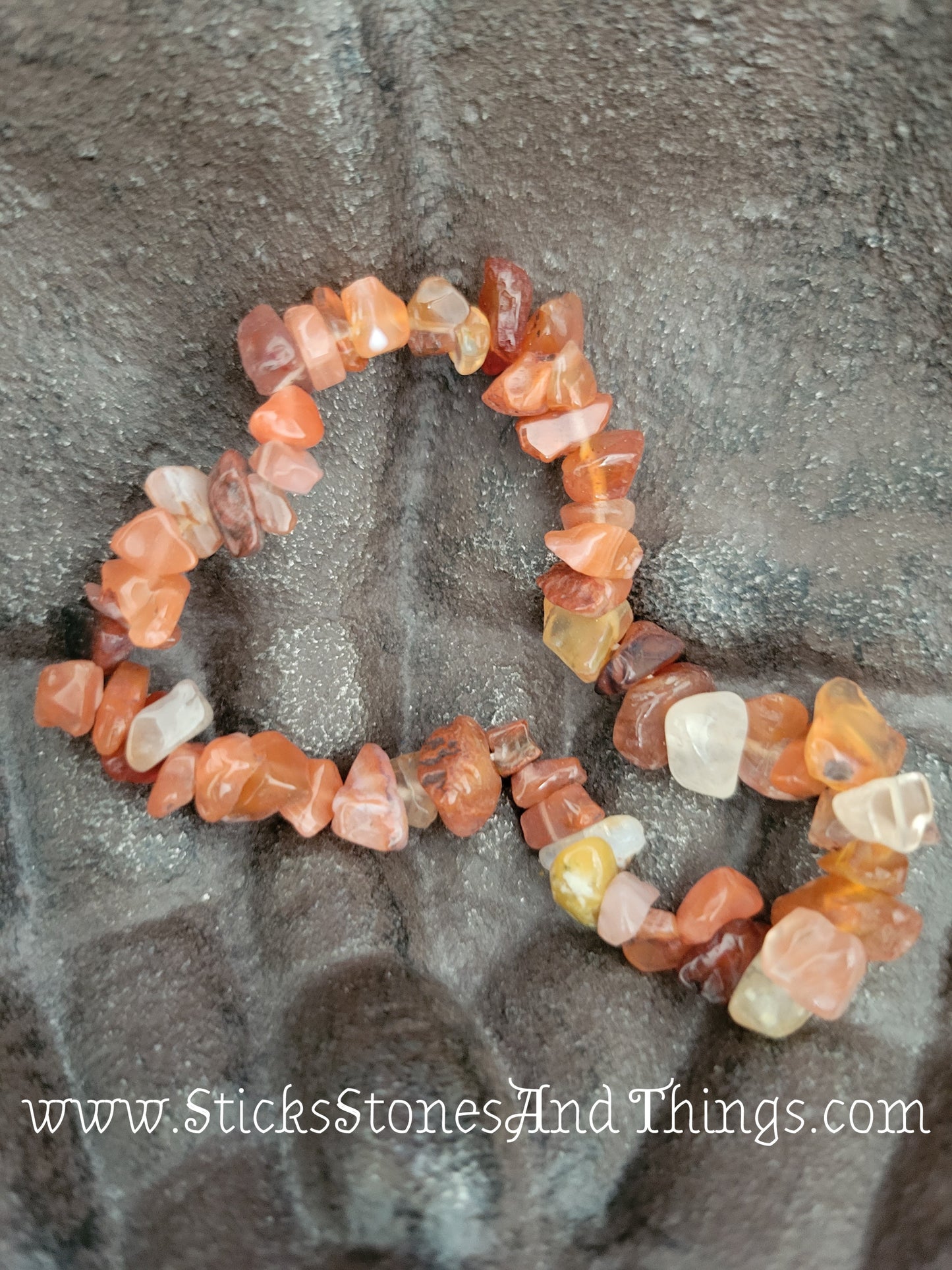 Carnelian Chip Bead Bracelets 7 inches